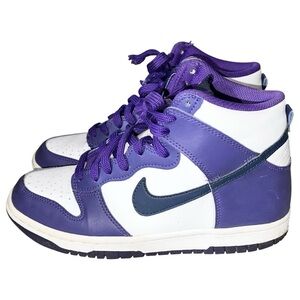Nike Dunk High GS Kids Size 4.5Y White Purple Blue